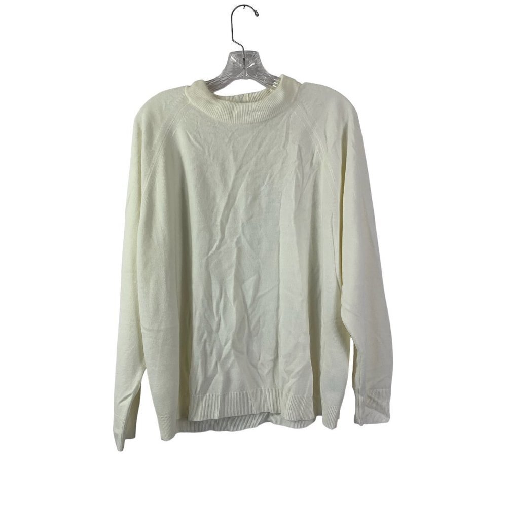 Hampshire Studio Women's Cream Mock Neck Top
